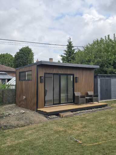 Luxury modern garden room by GardenHaus in Toronto, custom-built backyard office for year-round use