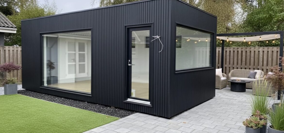 A compact 10x18 garden pod tucked into a small urban backyard corner.